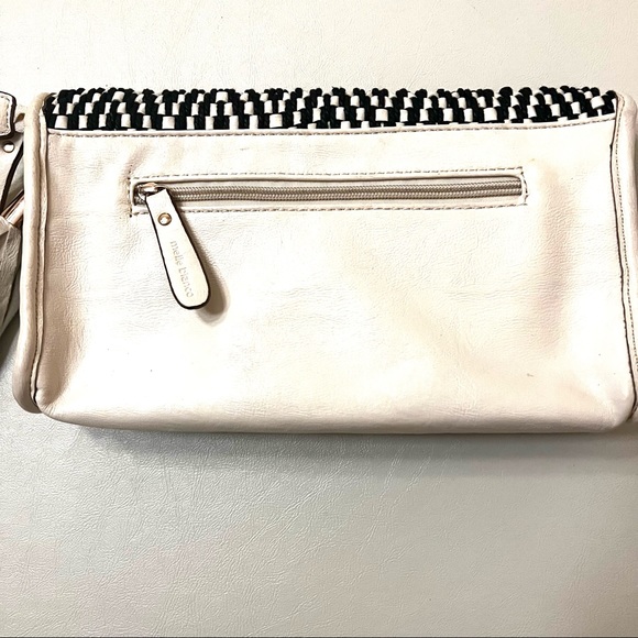 Melie Bianca Black White Weave Clutch B#30 - Picture 10 of 15